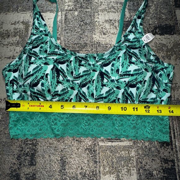 Maurices Bralette XL NWT Green Banana Leaf Lace Trim Simply Comfy - Picture 4 of 6